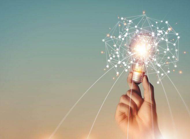 New ideas and imagination Creativity and inspiration Technological innovation.